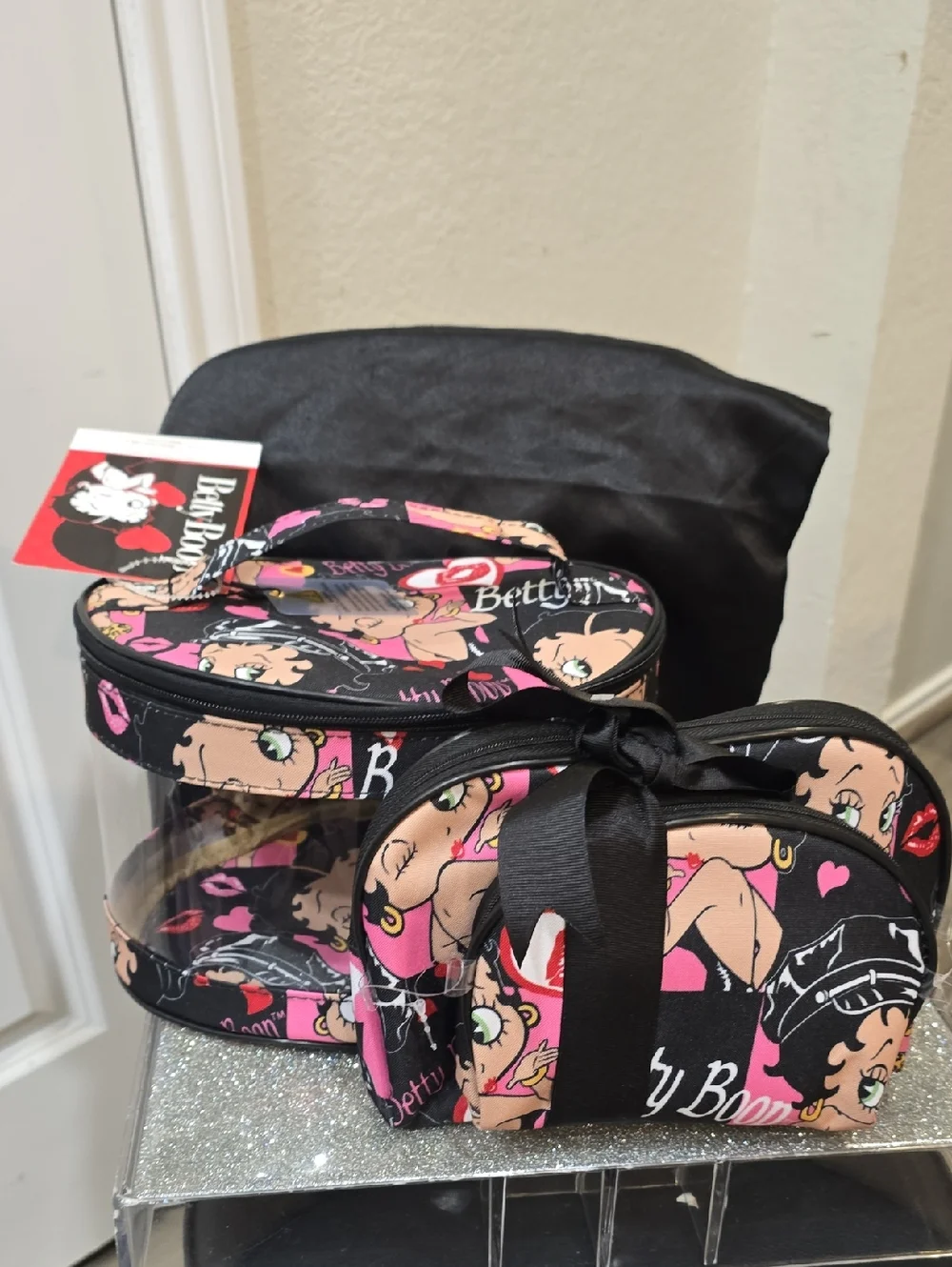 Betty Boop 3-PC  Cosmetic Bag Set